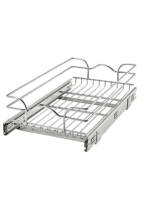 Rev-A-Shelf RevAShelf Pullout Kitchen Cabinet Drawer and Rolling Organizer Cabinet Pantry Storage Basket in Multiple Sizes 12 x 22 in 5WB11220CR1 