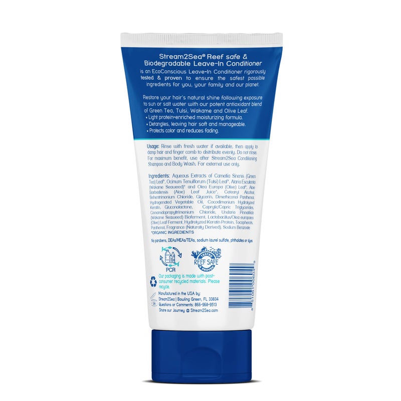 STREAM 2 SEA Leave-In Hair Conditioner Detangles & Replenish Hair Moisture Natural Reef Safe Formula - Sulfate and Paraben Free with UV Protection by Stream2Sea - Image 2