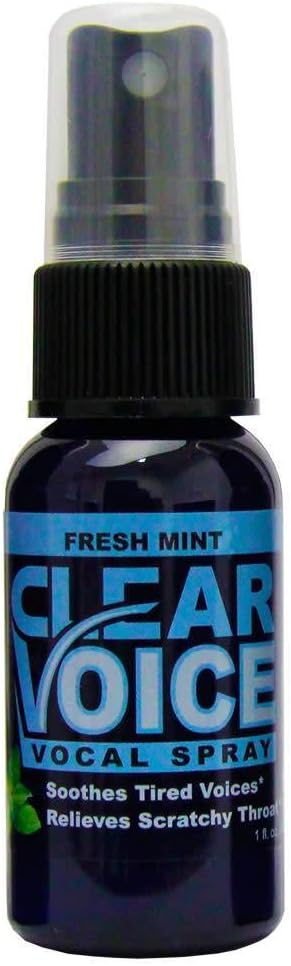 Clear Voice Clear Voice Oral Throat Spray Singing Ease Clarity Soothing Dampener Moisturizer Relief Vocal Eze Reducer Booster Treatment, Fresh Mint Flavor 1 Fl Oz