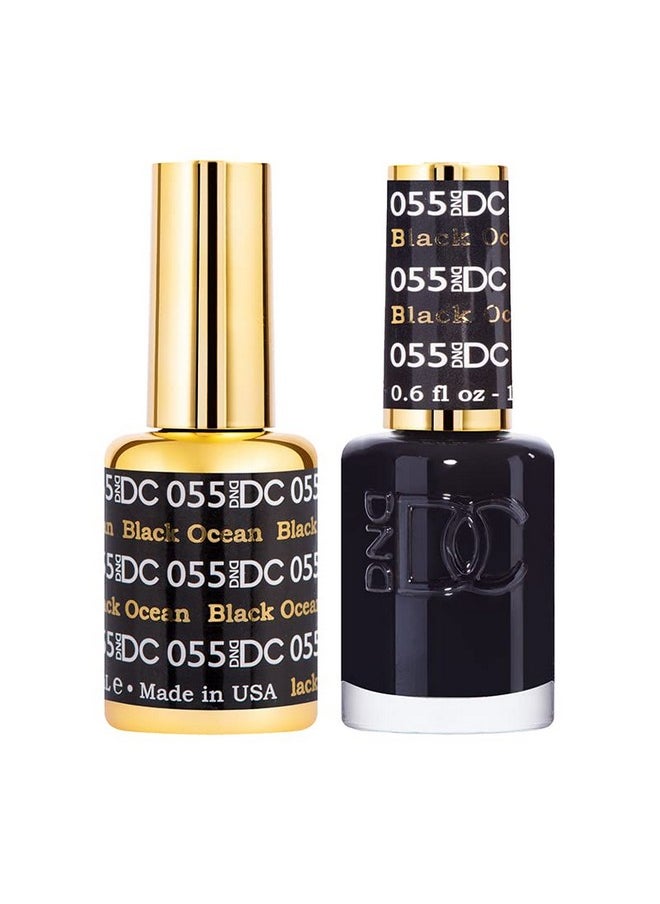DAISY DND - Dnd Gel Polish Set 1 Each Of Black Gel Polish And Black Nail Polish 055 Black Ocean 0.5 Fl Oz - Image 1