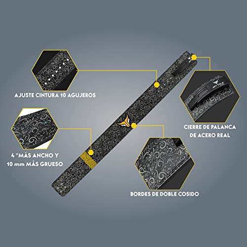 Mytra Fusion Gym Belt whit Buckle Weight Lifting Belt for Gym, Fitness, Workout, women & men Weightlifting Belt (Black, M) - Image 2
