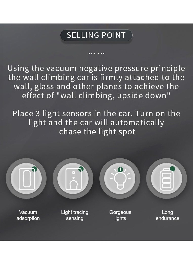 زي كرييت ديزاين - Air Racing Wall Climbing RC Car Toys Children Boys Infrared Ray Tracking Zero Gravity Laser Guided Rechargable Christmas Toys - Image 1