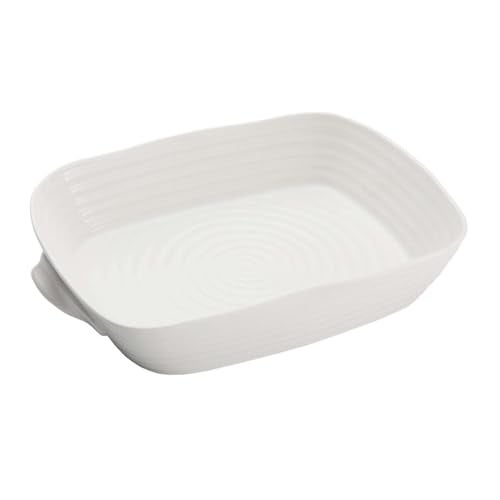 Portmeirion Sophie Conran White Medium Handled Rectangular Roasting Dish - 15 x 11 Inch, 3 Quart Fine Porcelain Bakeware - Oven, Microwave, Freezer & Dishwasher Safe Cookware - Image 2
