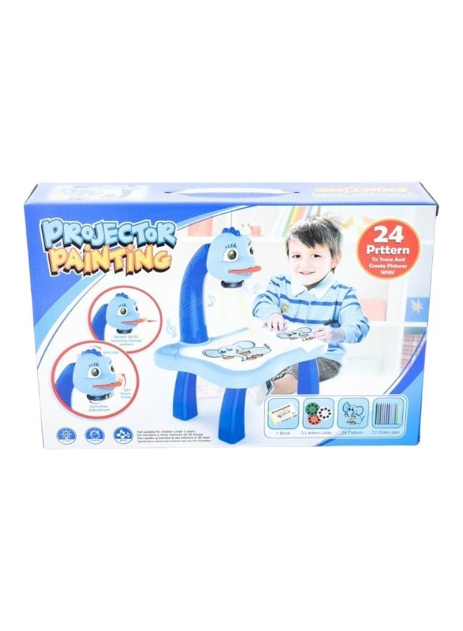 Rally Adjustable Rotating Kids Painting Projector With 12 Colour Markers And 24 Patterns To Trace