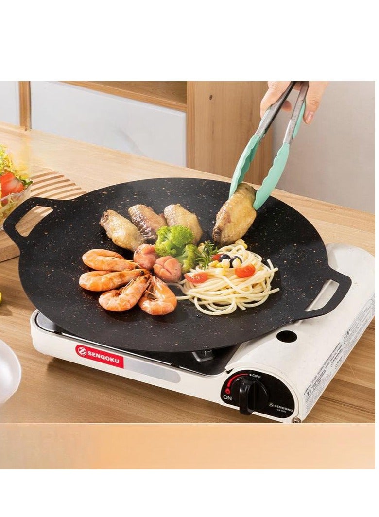 MIXDE 30cm Thickened BBQ Grill Pan,Meat Roasting Pan Uncoated Nonstick Cookware for home Gas and outdoor stoves  - Image 2