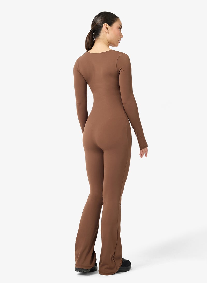 فورورد بدلة قطعة واحدة بياقة مربعة ناعمة بدون خياطة - Image 2