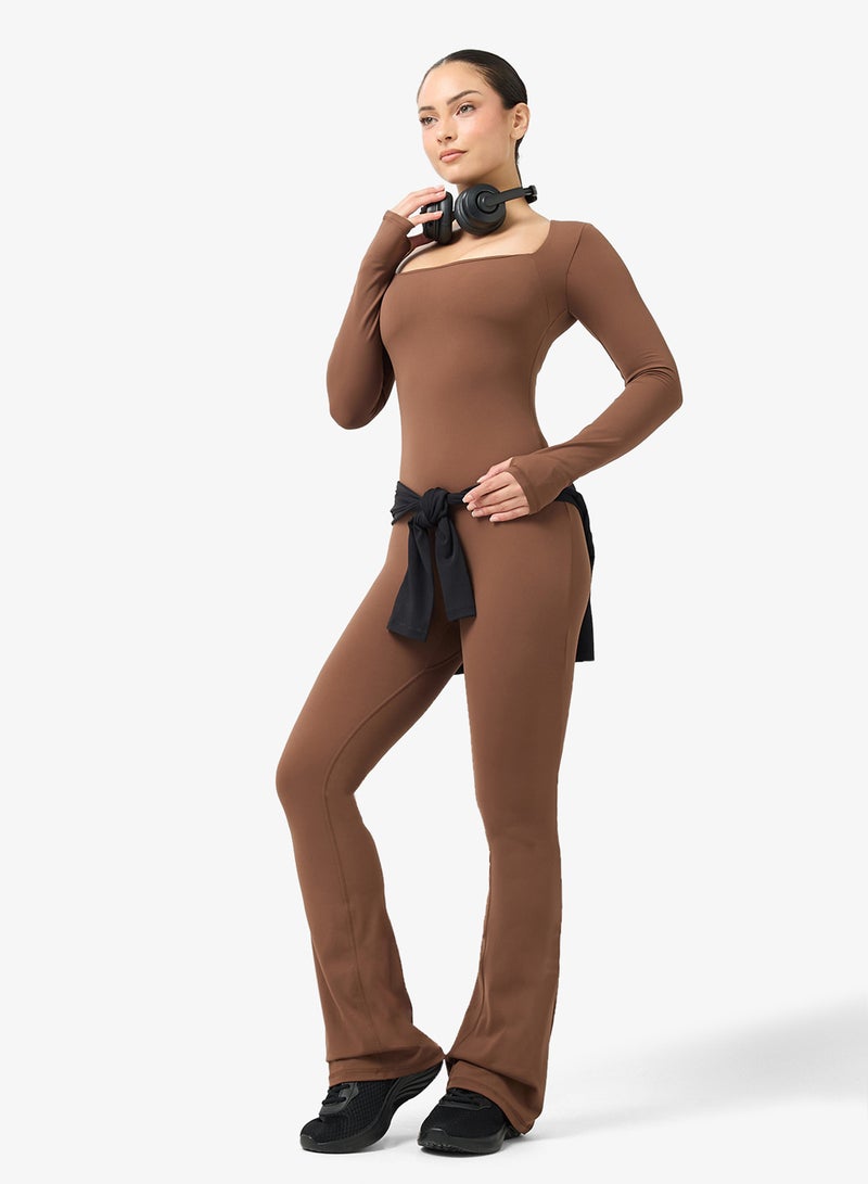 فورورد بدلة قطعة واحدة بياقة مربعة ناعمة بدون خياطة - Image 4