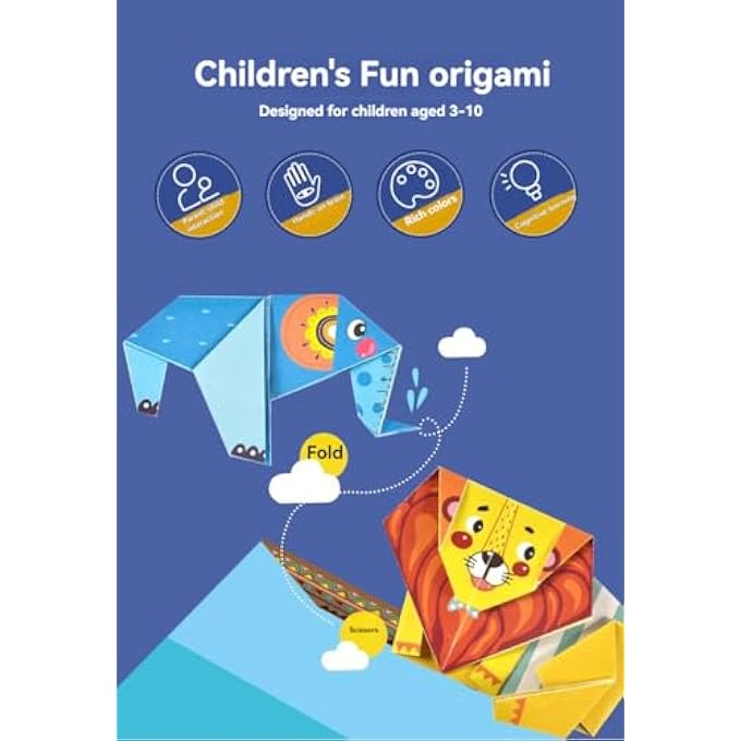 Origami 108 SHEETS ORIGAMI KIT SETS FOR KIDS, COLOURFUL SHEETS PAPERCRAFT, ARTS AND CRAFTS, CREATIVE GIFT IDEAS FOR BOYS AND GIRLS, EASY DIY FOR TODDLERS, DEVELOPS HAND-EYE COORDINATION & SPATIAL THINKING - Image 4