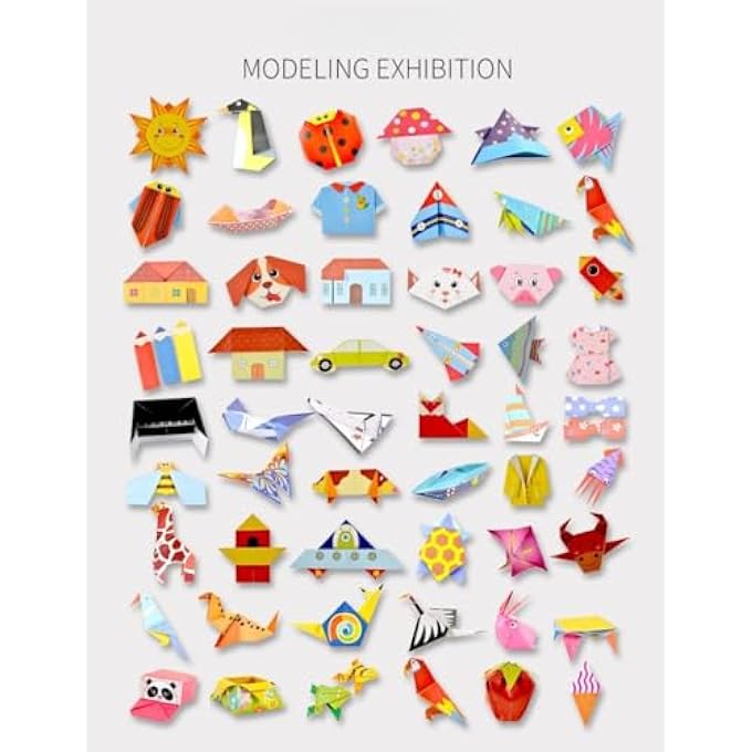 Origami 108 SHEETS ORIGAMI KIT SETS FOR KIDS, COLOURFUL SHEETS PAPERCRAFT, ARTS AND CRAFTS, CREATIVE GIFT IDEAS FOR BOYS AND GIRLS, EASY DIY FOR TODDLERS, DEVELOPS HAND-EYE COORDINATION & SPATIAL THINKING - Image 3