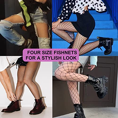 akiido Fishnet Stockings, High Waist Tights for Women, Sparkle Party Rhinestone Mesh Stockings, Fishnets Thigh High Pantyhose - Image 5
