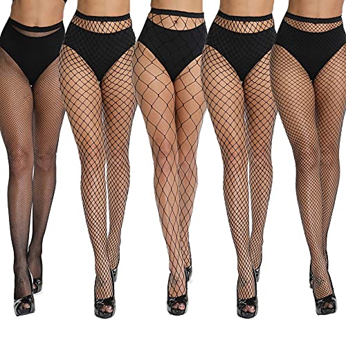 akiido Fishnet Stockings, High Waist Tights for Women, Sparkle Party Rhinestone Mesh Stockings, Fishnets Thigh High Pantyhose - Image 1
