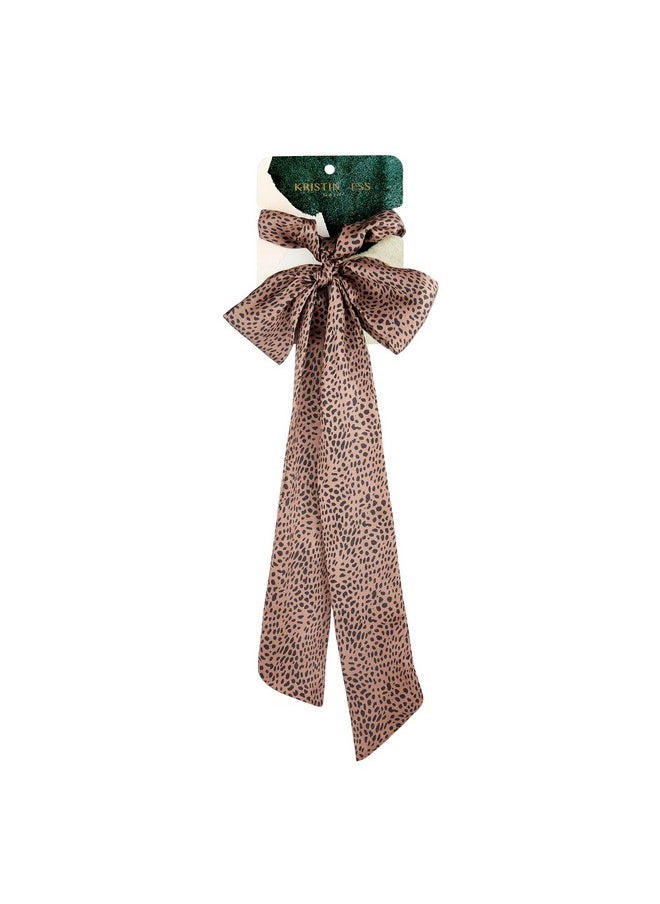 كريستين إس Scrunchie الشعر + طقم وشاح الفهد الساتان الشعر Scrunchie اكسسوارات للشعر للنساء + الفتيات النوم والليل Scrunchie العلاقات الشعر ذيل حصان حامل  - Image 1
