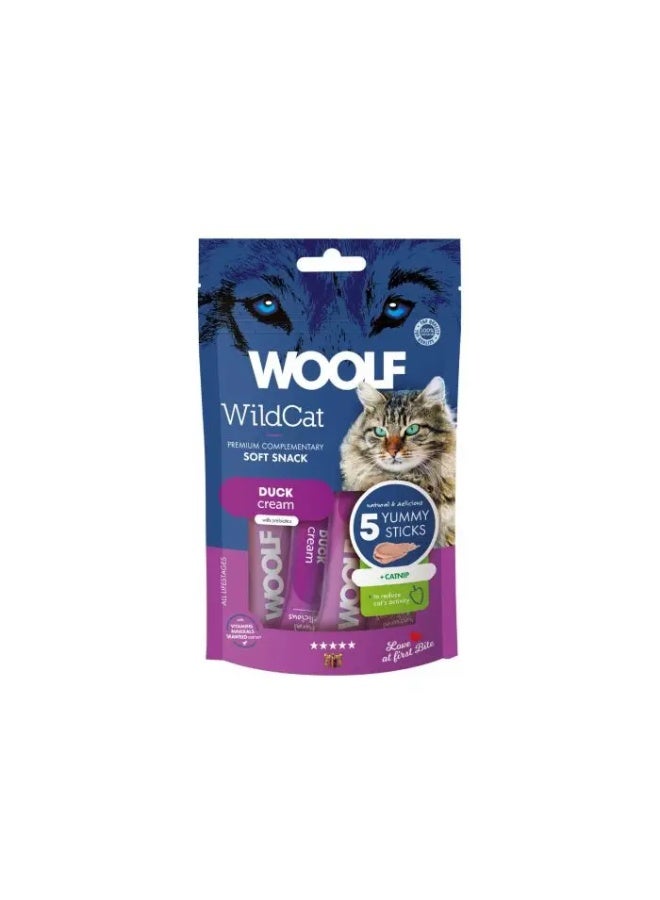 Woolf Wildcat Cream 5 Pcs - Duck + Catnip 70 g
