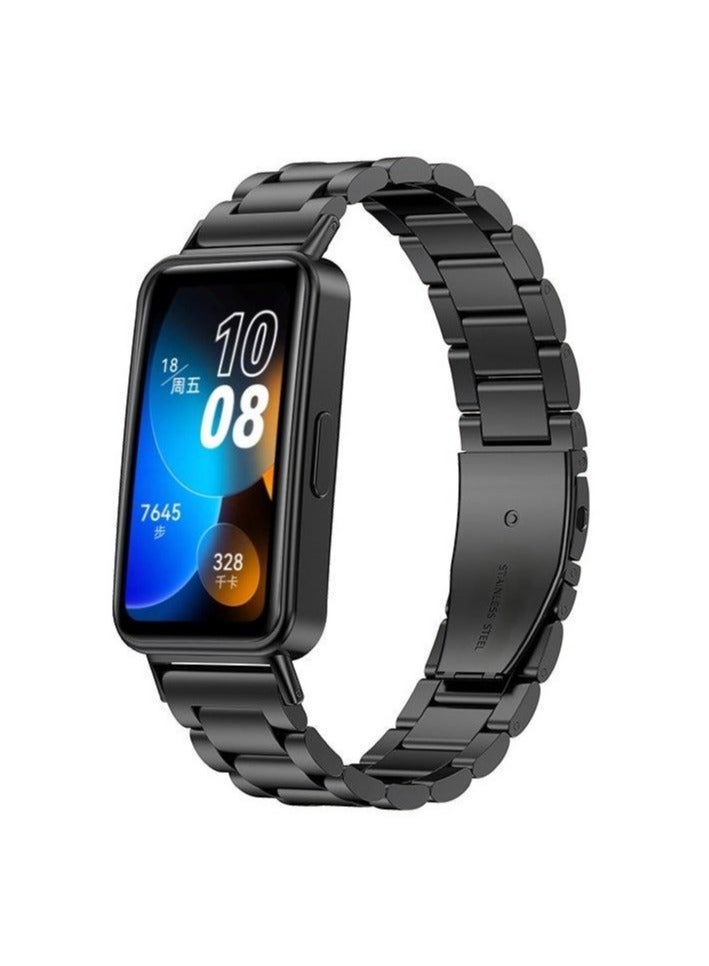 HW Suitable For Huawei Band 8/9/10 Universal Three Bead Metal Watch Strap - Image 1