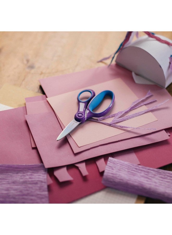 Fiskars Softgrip 6" Big Kids Scissors for Ages 8-11, Scissors for School or Crafting, Turquoise-Purple Ombre - Image 3