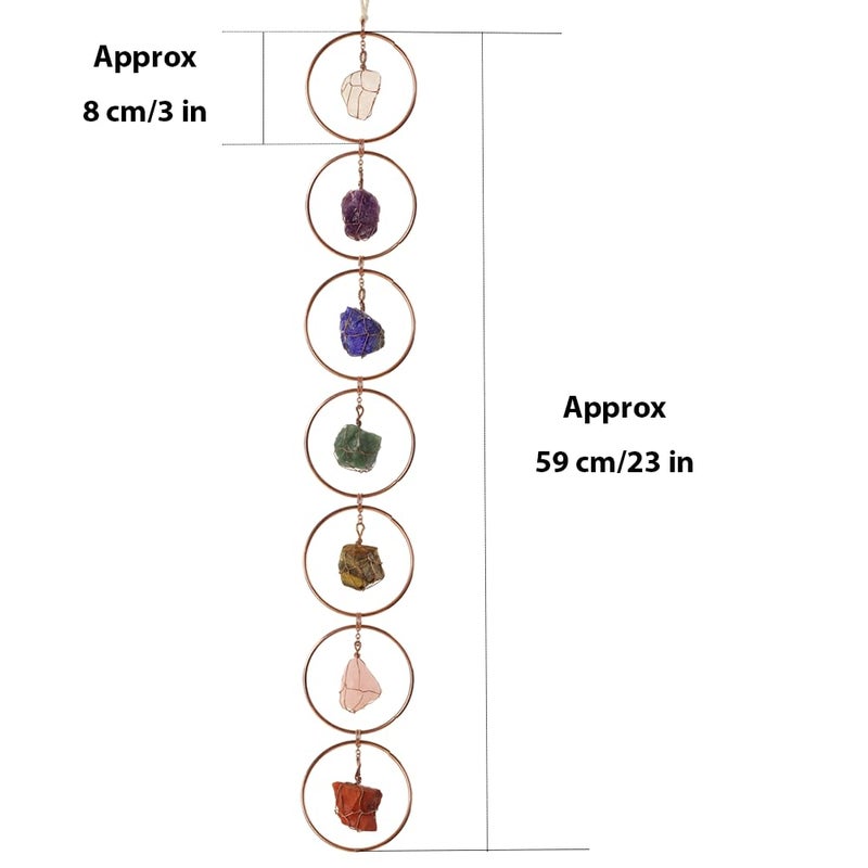 Anjiucc Handmade Natural Gemstone Crystal Hanging Ornaments 7 Chakra Feng Shui Ornaments for Home Decoration Window Decor(A-Style 8) - Image 5