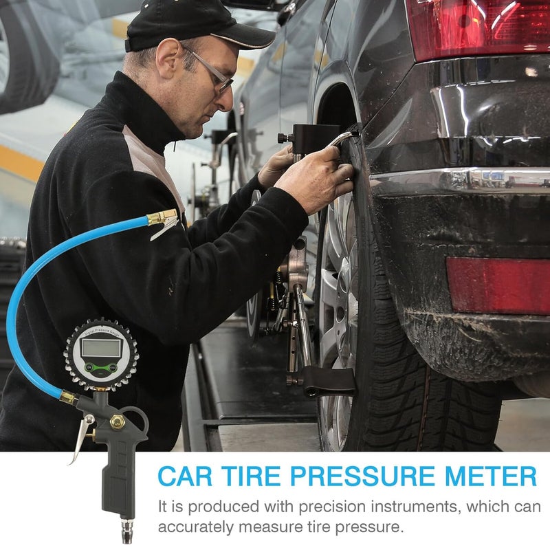 Digital Car Tire Pressure Meter Portable Auto Tire Pressure Gauge Tool with Gray Electronic Display for Vehicle Maintenance - Image 3