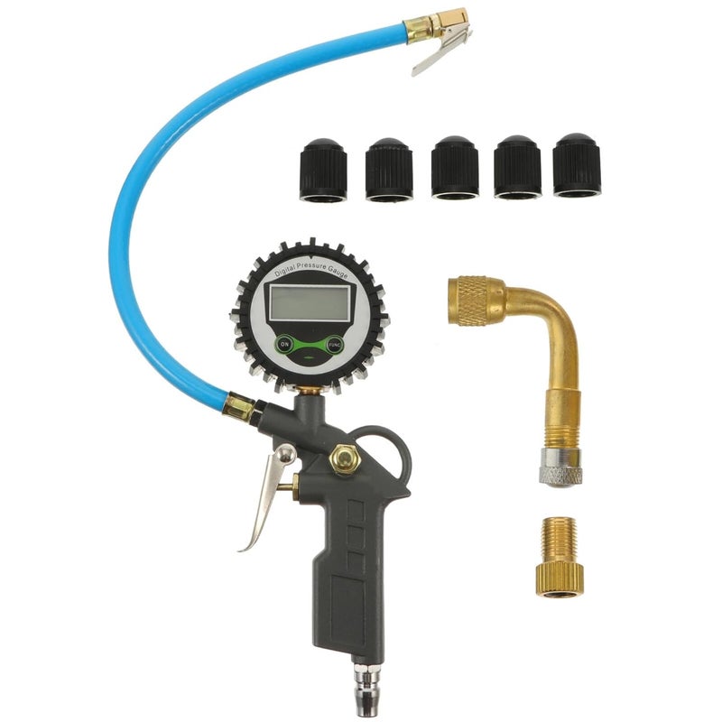 Digital Car Tire Pressure Meter Portable Auto Tire Pressure Gauge Tool with Gray Electronic Display for Vehicle Maintenance - Image 1
