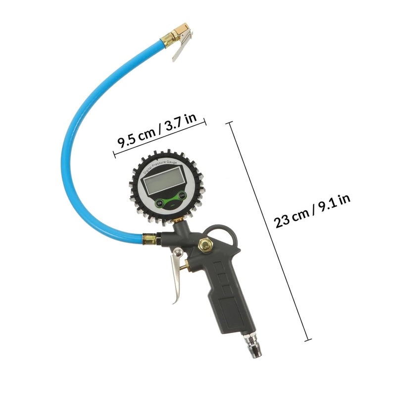 Digital Car Tire Pressure Meter Portable Auto Tire Pressure Gauge Tool with Gray Electronic Display for Vehicle Maintenance - Image 2