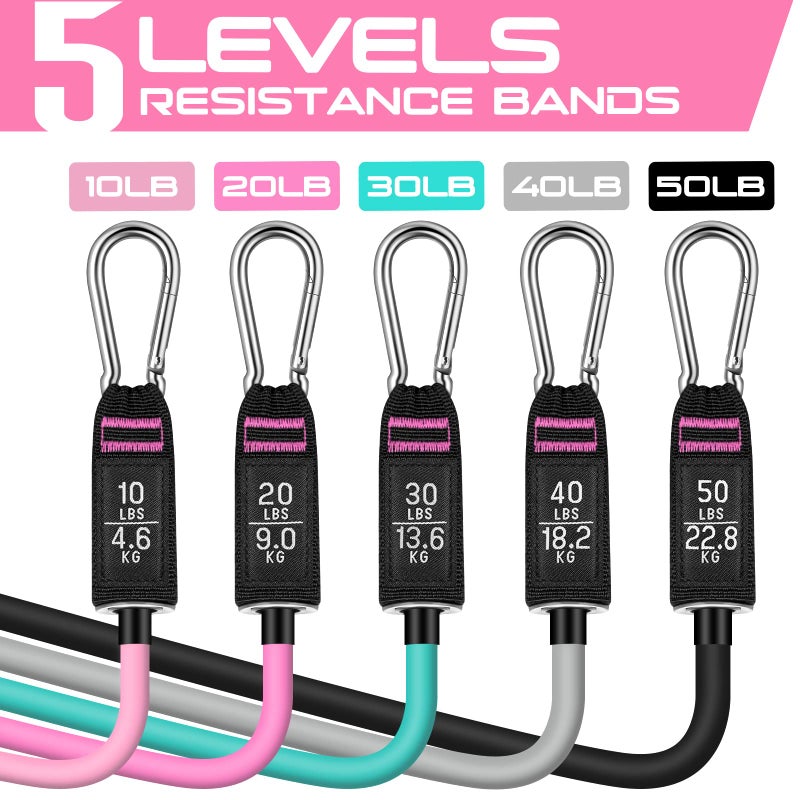 RENRANRING Resistance Bands for Working Out, 150LBS Exercise Bands, Workout Bands, Resistance Bands Set with Handles for Men Women, Legs Ankle Straps for Muscle Training - Image 2