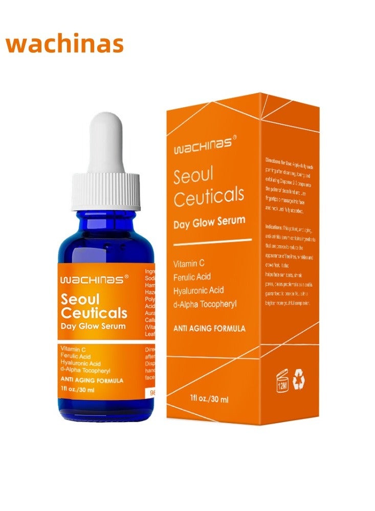 wachinas SeoulCeuticals Korean Skin Care 20% Vitamin C Hyaluronic Acid Serum + CE Ferulic Acid - Potent Anti Aging, Anti Wrinkle Korean Beauty 1oz - Image 1
