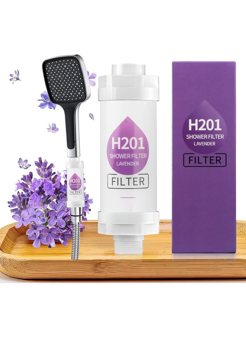 H201 Shower Soaker, Vitamin C Shower Head Filter, Hard Water Softener, Chlorine and Fluoride Shower Filter, Water Purification Filter Shower Head with Beads, Healthy Skin, Easy Install  - Image 1