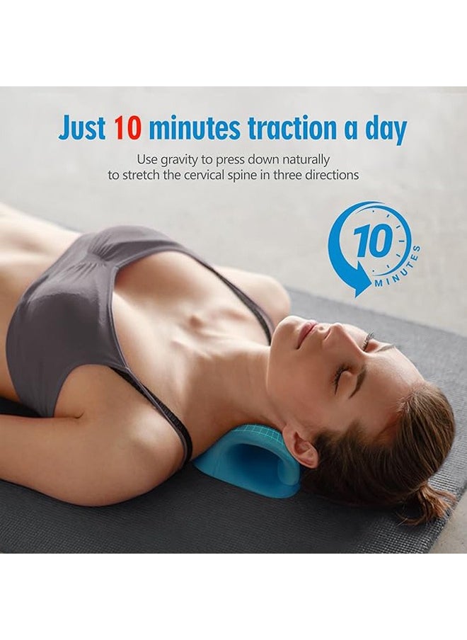 Arabest Portable Cervical Neck Pillow,  Neck and Shoulder Relaxer for Pain Relief, Muscle Relax and TMJ Pain Relief (Blue)  - Image 2