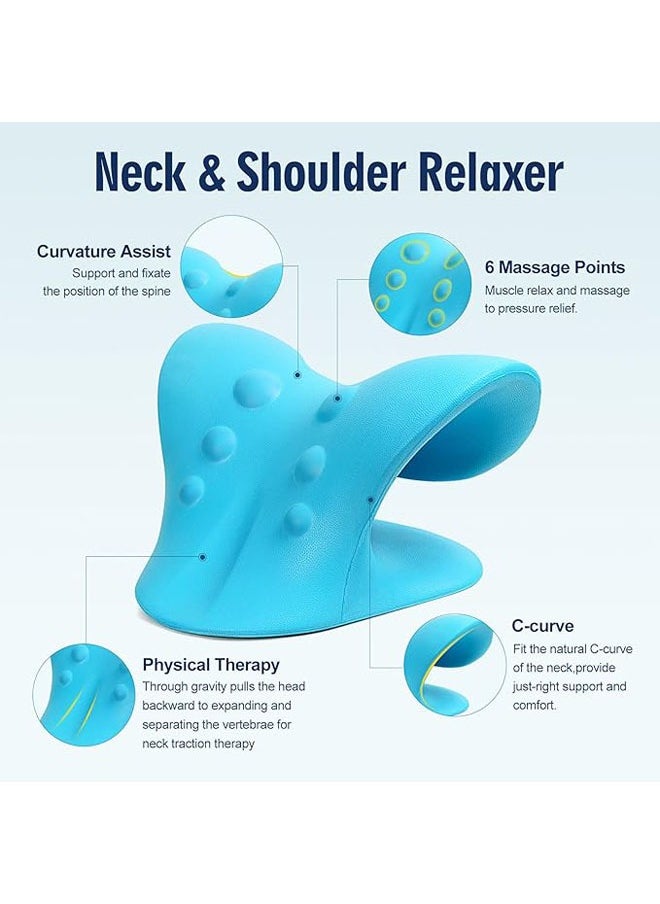 Arabest Portable Cervical Neck Pillow,  Neck and Shoulder Relaxer for Pain Relief, Muscle Relax and TMJ Pain Relief (Blue)  - Image 4