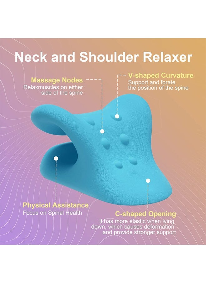 Arabest Portable Cervical Neck Pillow,  Neck and Shoulder Relaxer for Pain Relief, Muscle Relax and TMJ Pain Relief (Blue)  - Image 5