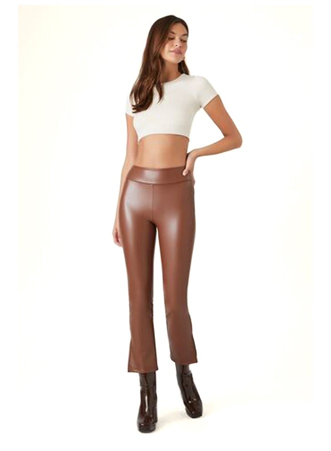 FOREVER 21 Faux Leather Ankle Leggings - Image 4