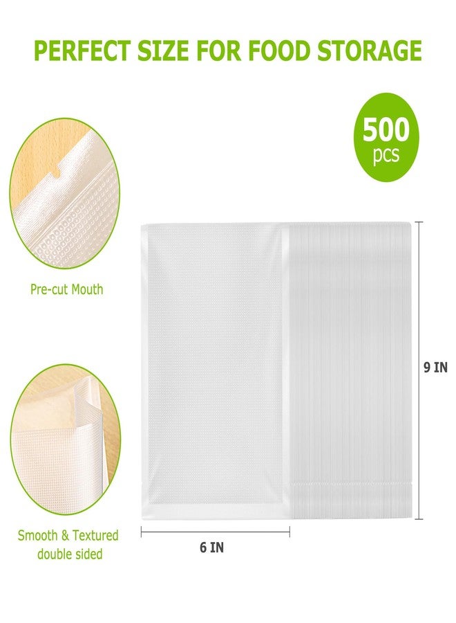 Bonsenkitchen Precut Vacuum Sealer Bags, 500 Pint 6" x 9" Food Sealer Bags,Commercial Grade, BPA Free, Heavy Duty, Customized Size Vacuum Bags for Vac Storage, Meal Prep or Sous Vide Cooking, VB11 - Image 2
