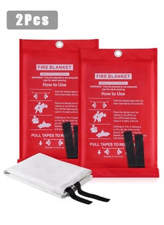 GMORO 2PCS Fire Emergency Blanket,Fire Blanket for Home and Kitchen,Camping Emergency Blankets,Emergency Fire Retardant Blankets for House,Fireproof Blanket Welding Blanket for Kitchen,Grill,BBQ  - Image 1
