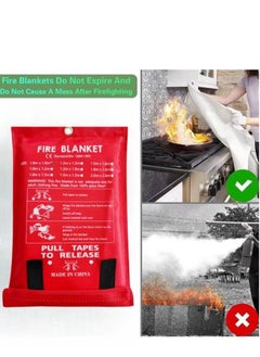 GMORO 2PCS Fire Emergency Blanket,Fire Blanket for Home and Kitchen,Camping Emergency Blankets,Emergency Fire Retardant Blankets for House,Fireproof Blanket Welding Blanket for Kitchen,Grill,BBQ  - Image 2