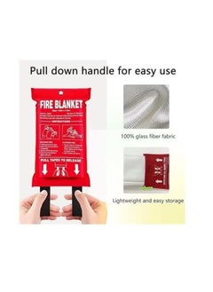 GMORO 2PCS Fire Emergency Blanket,Fire Blanket for Home and Kitchen,Camping Emergency Blankets,Emergency Fire Retardant Blankets for House,Fireproof Blanket Welding Blanket for Kitchen,Grill,BBQ  - Image 5