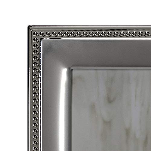 Malden International Designs Classic Silver Metal With Silver Beads 2-Tone Picture Frame, 8x10, Silver - Image 3