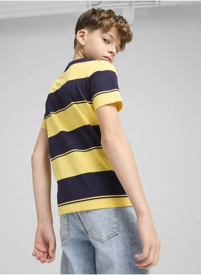 PUMA Youth All Over Printed Striped T-Shirt