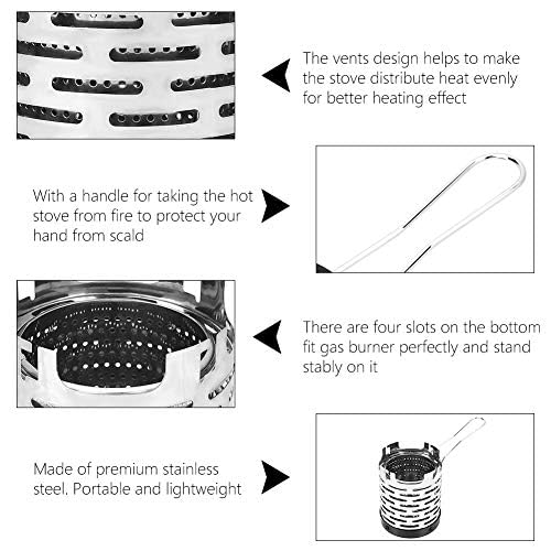 VGEBY Portable Camping Heater Stove, Stainless Steel Mini Tent Heater with High Efficiency Heating & Rapid Setup Design for Outdoor Use, Compact Folding Sto - Image 5