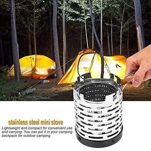 VGEBY Portable Camping Heater Stove, Stainless Steel Mini Tent Heater with High Efficiency Heating & Rapid Setup Design for Outdoor Use, Compact Folding Sto - Image 2