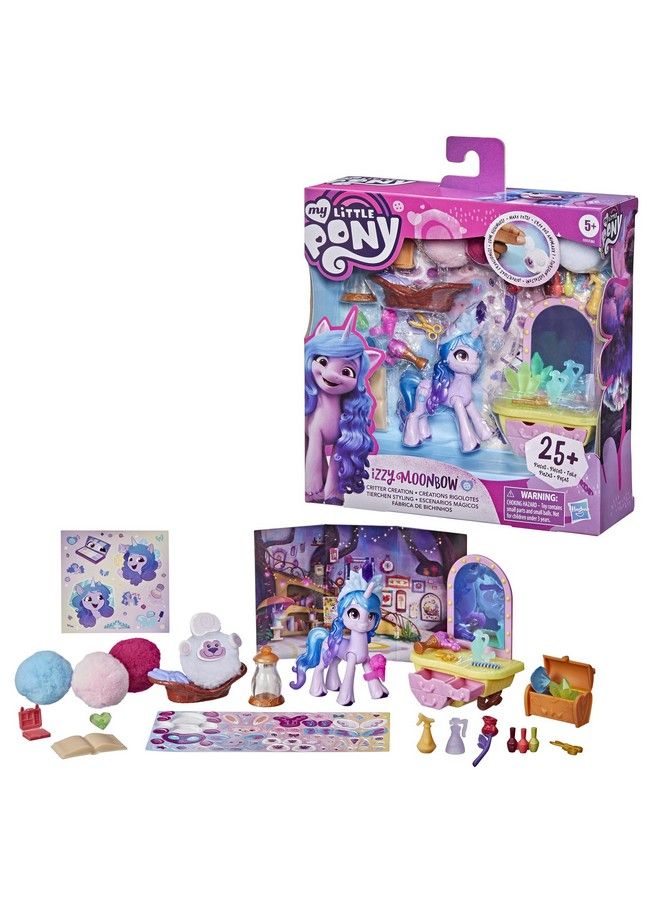 my little Pony : A New Generation Movie Story Scenes Critter Creation Izzy Moonbow  Toy With 25 Accessories And 3Inch Purple Pony - Image 3