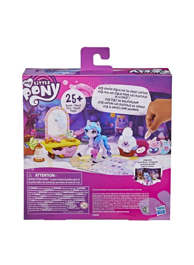 my little Pony : A New Generation Movie Story Scenes Critter Creation Izzy Moonbow  Toy With 25 Accessories And 3Inch Purple Pony - Image 5