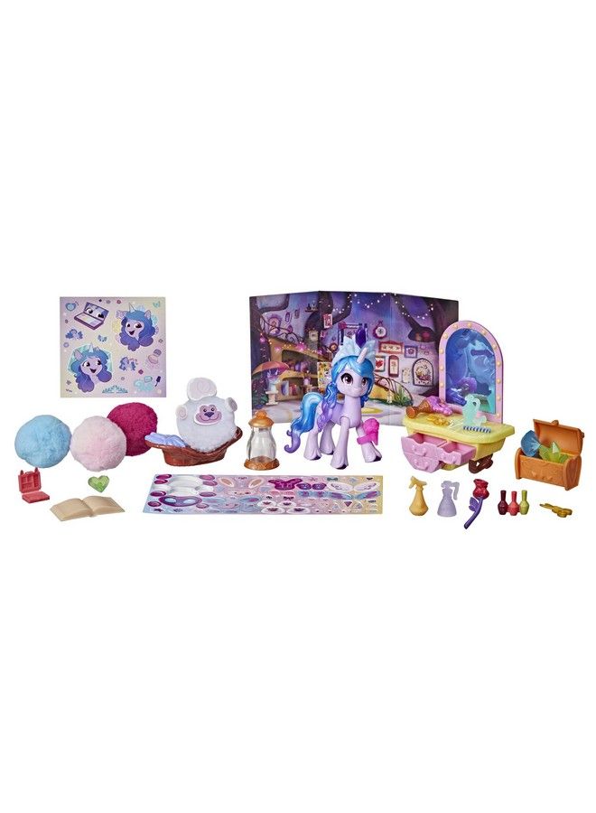 my little Pony : A New Generation Movie Story Scenes Critter Creation Izzy Moonbow  Toy With 25 Accessories And 3Inch Purple Pony - Image 1