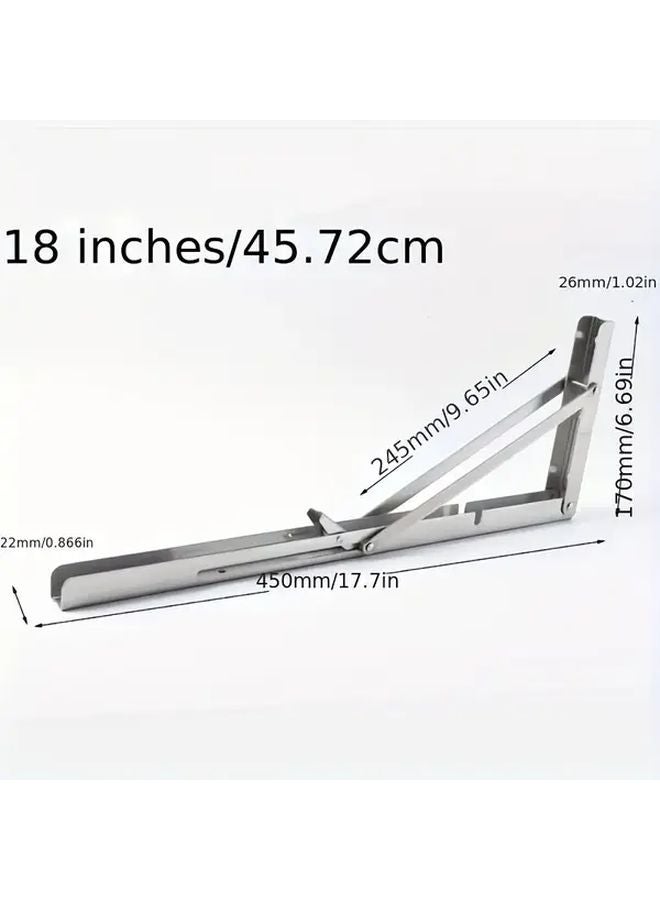 2PCS 18INCH Heavy Duty Foldable Steel Billy Shelf Support Wall Mounted Triangular - Image 4
