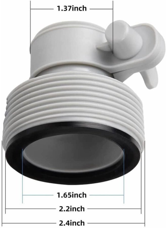 Generic Pair of covers and 2 hose adapters for water pump for Intex 1500 2500, 25009 10722 filter pumps  - Image 2