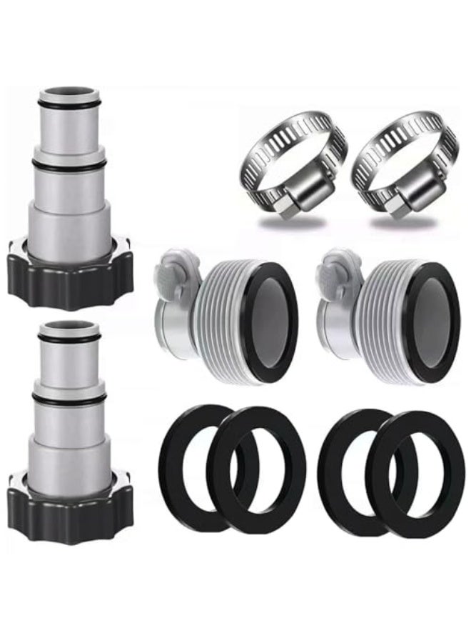 Generic Pair of covers and 2 hose adapters for water pump for Intex 1500 2500, 25009 10722 filter pumps  - Image 1