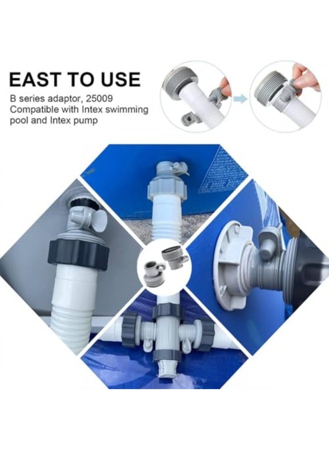 Generic Pair of covers and 2 hose adapters for water pump for Intex 1500 2500, 25009 10722 filter pumps  - Image 3