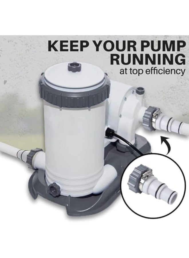 Generic Pair of covers and 2 hose adapters for water pump for Intex 1500 2500, 25009 10722 filter pumps  - Image 5