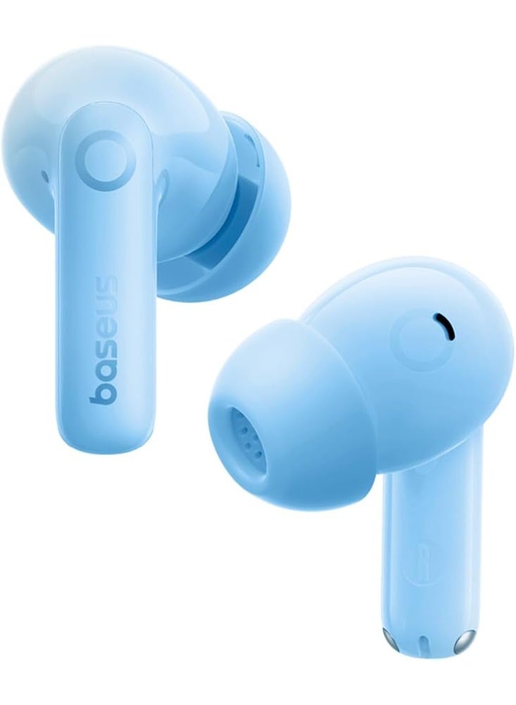 Baseus Bass BP1 NC Hybrid Active Noise Cancelling Wireless Earbuds, 12mm Super-Bass Driver, 41H Playtime, Bluetooth 6.0, IP55 Waterproof, 4-Mic AI ENC, 24 Customizable EQ Blue - Image 3