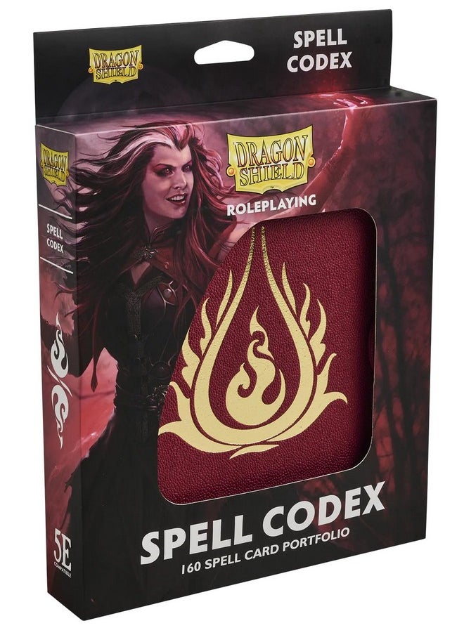 Arcane Tinmen - Dragon Shield: Roleplaying Spell Codex: Blood Red - Compatible With Official Dnd Spell Cards - Dry Erase Marker And 5E Compatible Spell Slot Tracker Included - Image 1