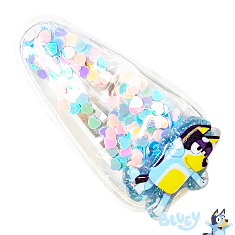 LUV HER Bluey Hair Accessories For Girls, 6pc Cute Hair Clips with Favorite Bluey Character Charms, Magical Confetti Hair Clips, Ages 3+ - Image 5