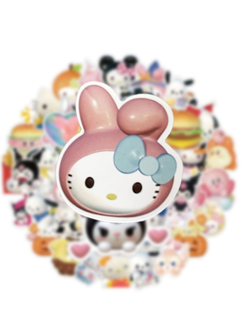 SYOSI 60 Pcs Cute Stickers for Kids, Vinyl Water Bottles, Cartoon Teens, Anime Adults, Kawaii Pack Kuromi, Set Of 2 - Image 4